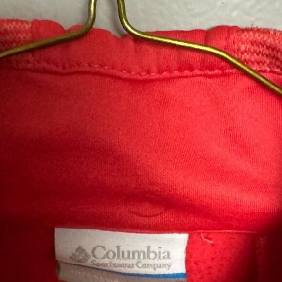 Columbia Coral Pink Orange Long sleeve shirt pullover 1/2 zip size Medium m - Picture 2 of 3